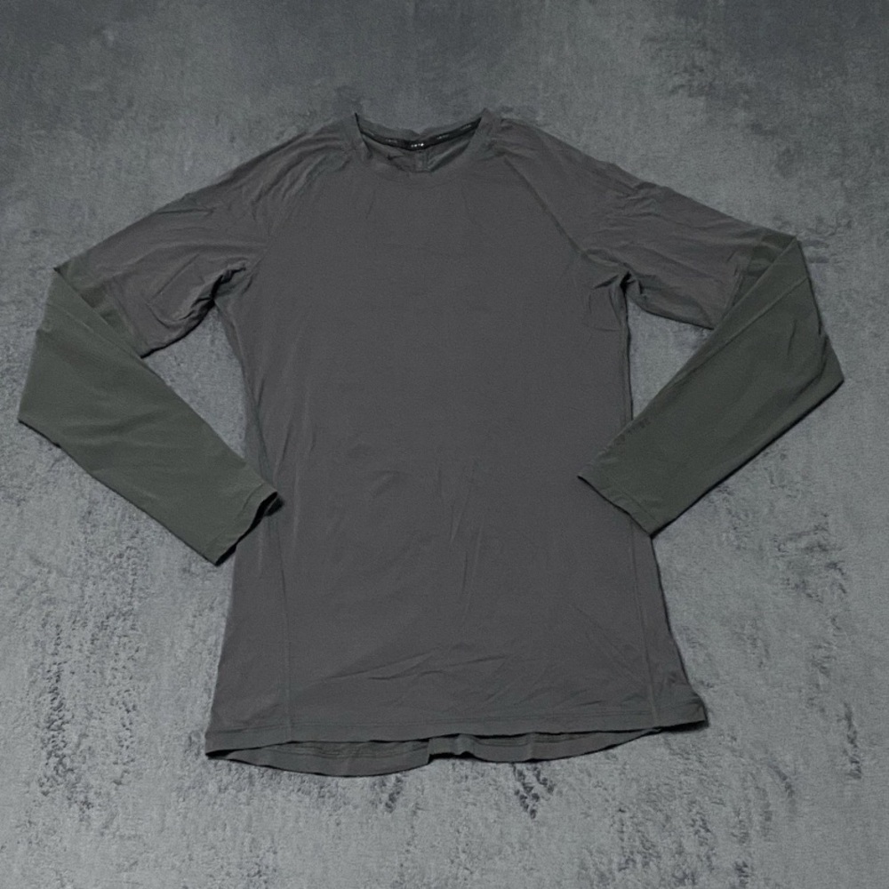 Nike Pro Shirt Mens S Gray Tech Pack Long Sleeve Training Running Shirt Athletic
